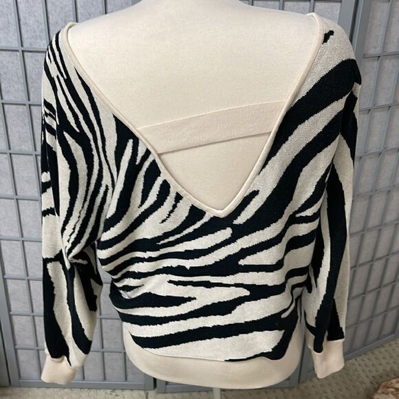 Anthropologie Zebra Print Pullover Sweater, Size Extra Small - Picture 2 of 7